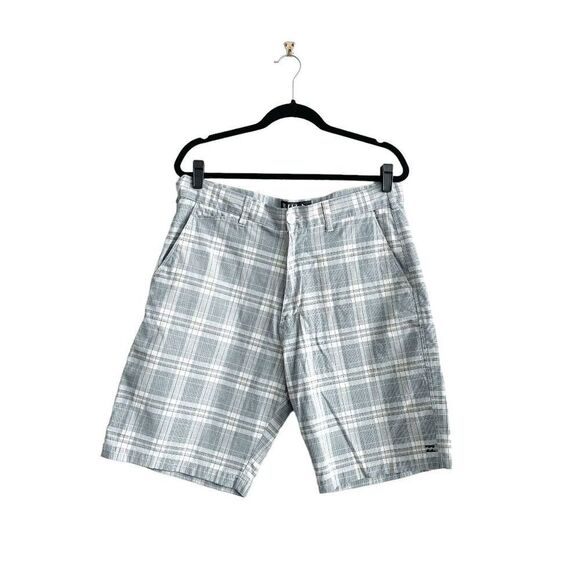 Billabong Mens Jimi Plaid Walkshorts Flat Front Mid-Length Green Size 34 - Picture 1 of 9